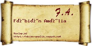 Fábián Amália névjegykártya